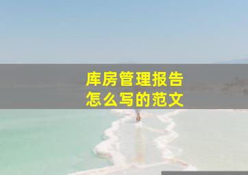 库房管理报告怎么写的范文