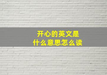 开心的英文是什么意思怎么读