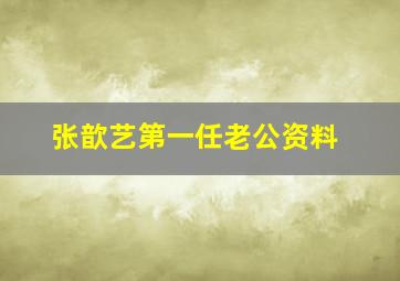 张歆艺第一任老公资料