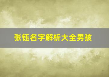 张钰名字解析大全男孩