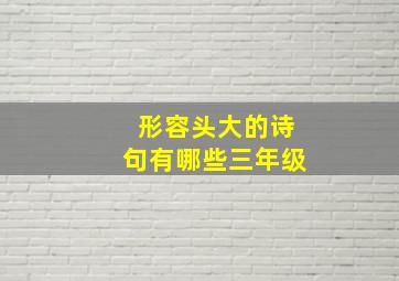 形容头大的诗句有哪些三年级