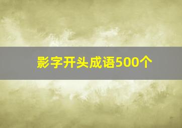 影字开头成语500个