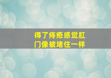 得了痔疮感觉肛门像被堵住一样