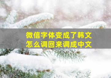 微信字体变成了韩文怎么调回来调成中文