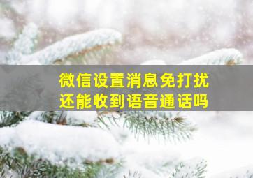 微信设置消息免打扰还能收到语音通话吗