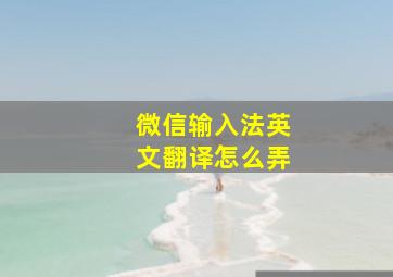 微信输入法英文翻译怎么弄