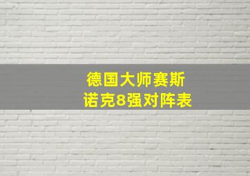 德国大师赛斯诺克8强对阵表