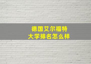 德国艾尔福特大学排名怎么样