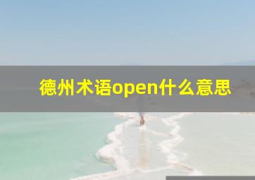 德州术语open什么意思