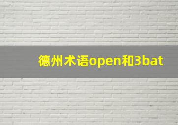 德州术语open和3bat