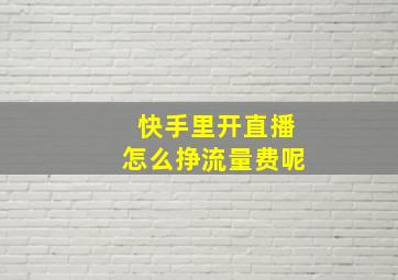 快手里开直播怎么挣流量费呢