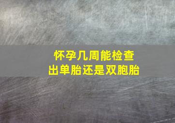 怀孕几周能检查出单胎还是双胞胎