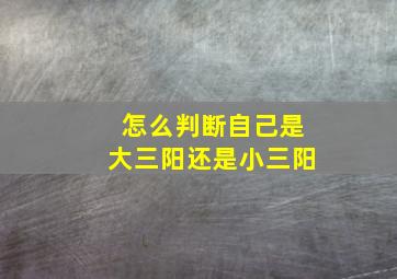 怎么判断自己是大三阳还是小三阳