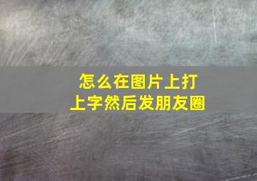 怎么在图片上打上字然后发朋友圈