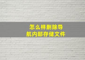 怎么样删除导航内部存储文件