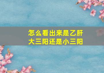 怎么看出来是乙肝大三阳还是小三阳