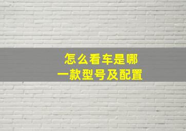 怎么看车是哪一款型号及配置