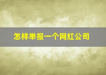 怎样举报一个网红公司