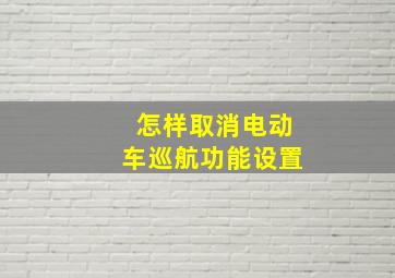 怎样取消电动车巡航功能设置