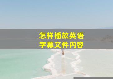 怎样播放英语字幕文件内容