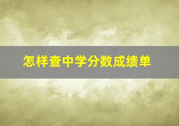 怎样查中学分数成绩单