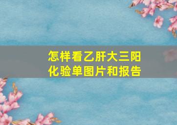 怎样看乙肝大三阳化验单图片和报告