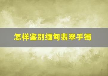 怎样鉴别缅甸翡翠手镯