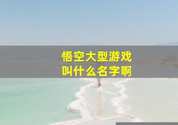 悟空大型游戏叫什么名字啊