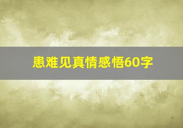 患难见真情感悟60字