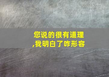 您说的很有道理,我明白了咋形容