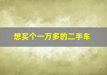 想买个一万多的二手车