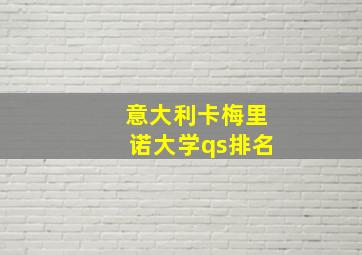 意大利卡梅里诺大学qs排名