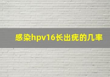 感染hpv16长出疣的几率