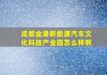 成都金港新能源汽车文化科技产业园怎么样啊