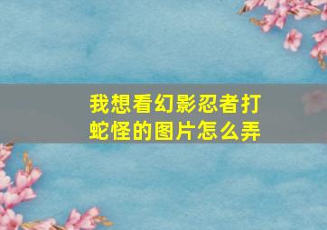 我想看幻影忍者打蛇怪的图片怎么弄