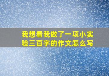 我想看我做了一项小实验三百字的作文怎么写