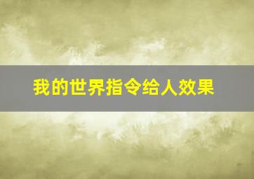 我的世界指令给人效果