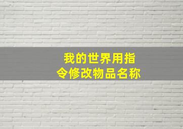 我的世界用指令修改物品名称