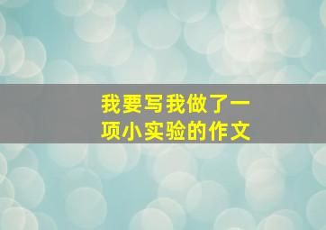 我要写我做了一项小实验的作文