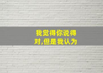 我觉得你说得对,但是我认为