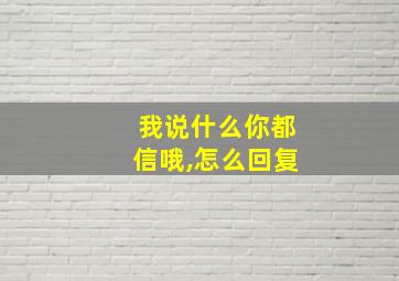 我说什么你都信哦,怎么回复