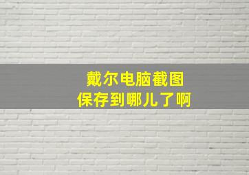 戴尔电脑截图保存到哪儿了啊