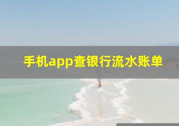 手机app查银行流水账单