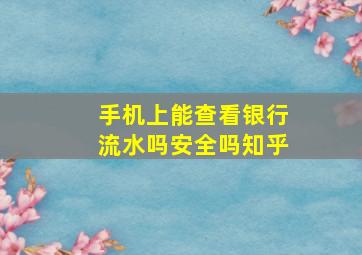 手机上能查看银行流水吗安全吗知乎