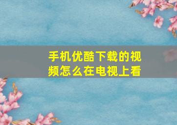 手机优酷下载的视频怎么在电视上看