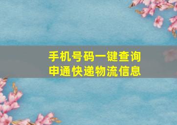 手机号码一键查询申通快递物流信息