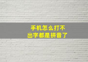 手机怎么打不出字都是拼音了