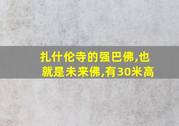 扎什伦寺的强巴佛,也就是未来佛,有30米高