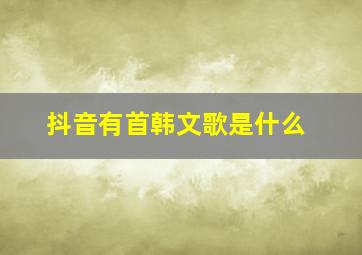 抖音有首韩文歌是什么