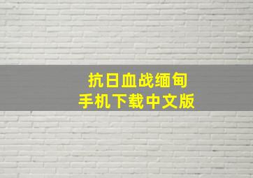 抗日血战缅甸手机下载中文版